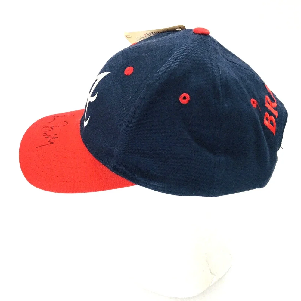 Vintage 90s Atlanta Braves Snapback Hat Cap Genuine Merchandise - Autographs NWT